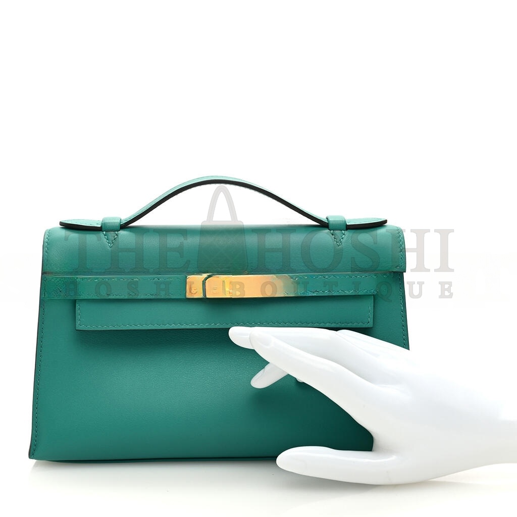 H**me5 SWIFT KELLY POCHETTE CLUTCH VERT VERONE (22*14*7cm) Master Quality